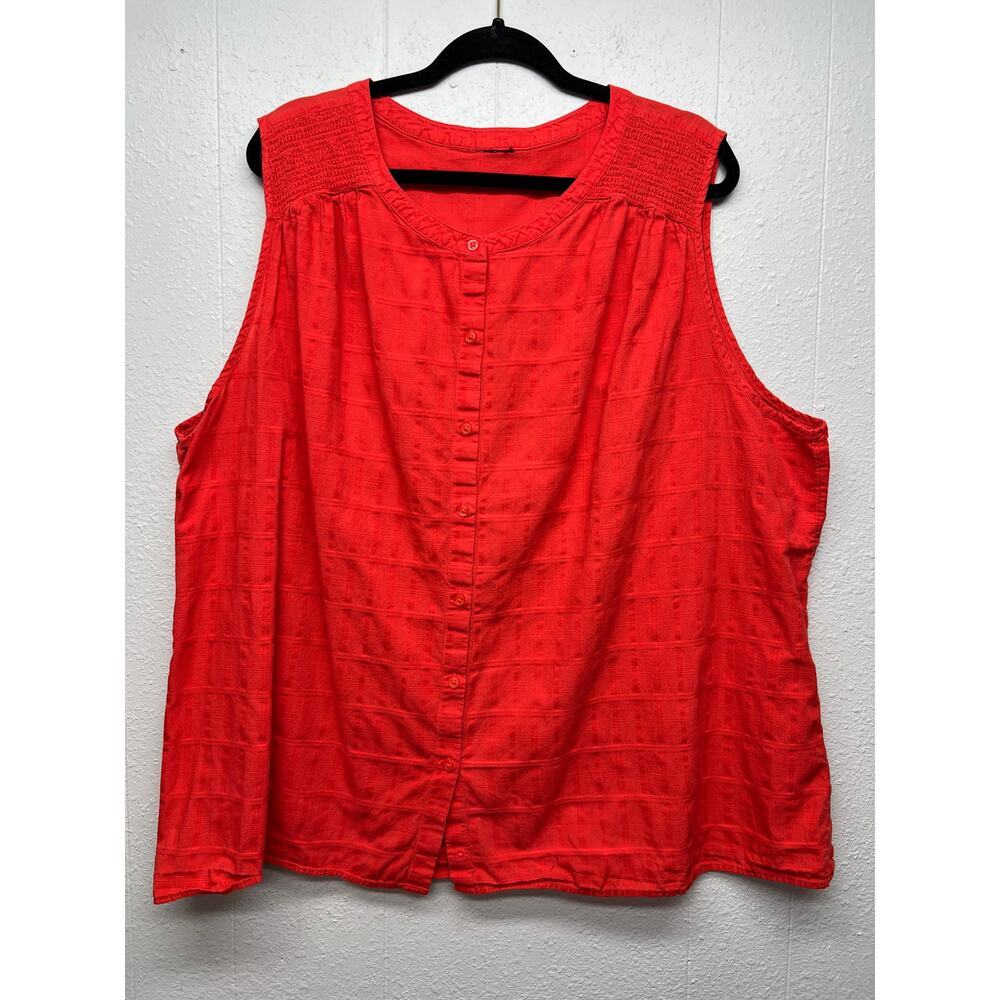 Women's 100% Cotton Button Front Top 3X Breathable Lightweight Summer Casual
